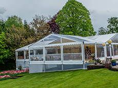 Marquees for sloping sites and uneven locations with Monnow Marquees