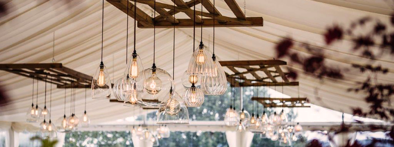 Monnow Marquees  - Monmouthshire marquee lighting hire for weddings and civil ceremonies